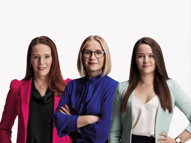 Bild på Anna Jungner-Nordgren, Anita Westerholm och Frida Sigfrids