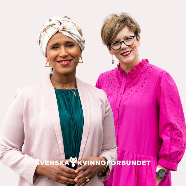 Bild på Svenska Kvinnoförbundets vice ordförande Ramieza Mahdi och Pia Sundell